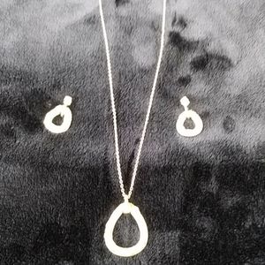 Sparkle Loop Necklace&Earrings